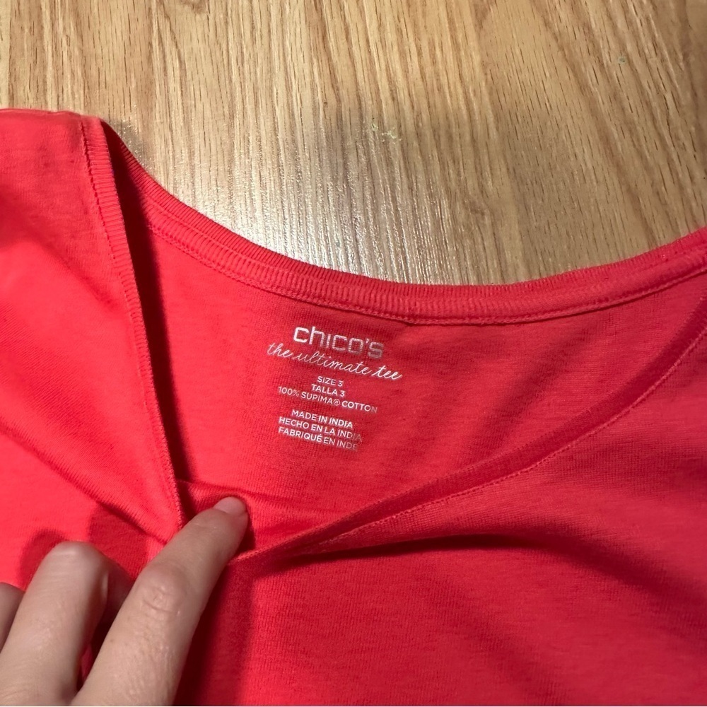Chicos 100% Supima Cotton Tank Basic Knit Malibu Punch NWT - Picture 3 of 5